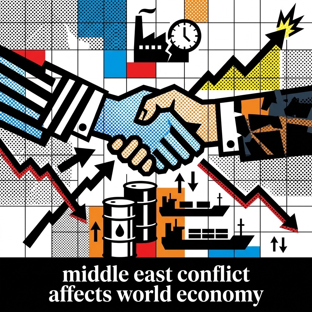 2026-03-25 • The U.S.-Iran conflict disrupts the Strait of Hormuz, impacting global economies. Eurozone PMI drops, Brent crude rises, and stagflation alarms sound.